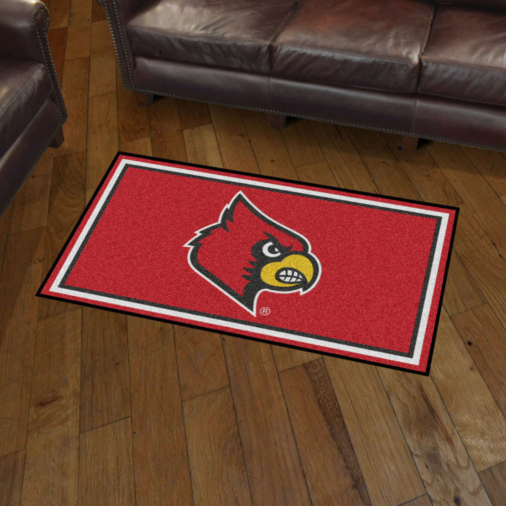 3' x 5' University of Louisville Red Rectangle Rug