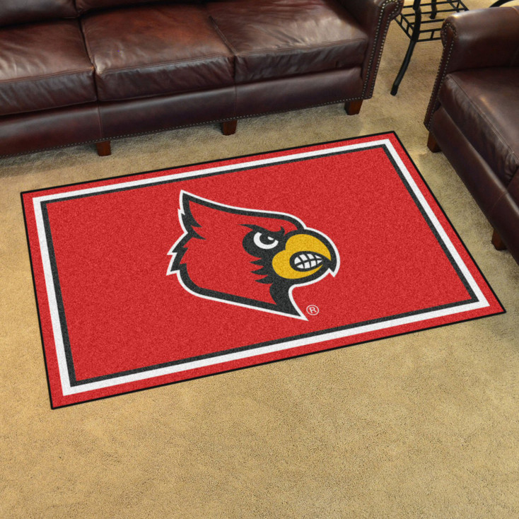 4' x 6' University of Louisville Red Rectangle Rug