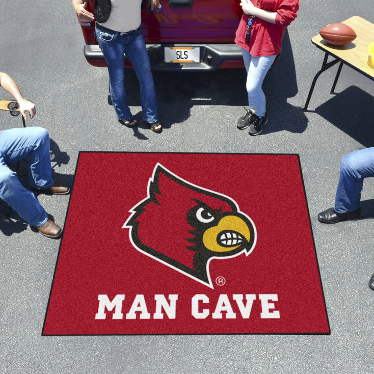 59.5" x 71" University of Louisville Man Cave Tailgater Red Rectangle Mat