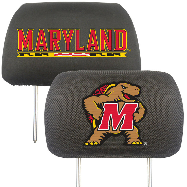 University of Maryland Car Headrest Cover, Set of 2