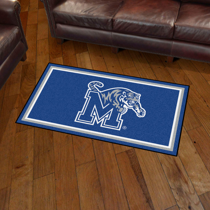 3' x 5' University of Memphis Black Rectangle Rug