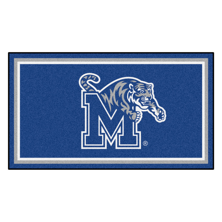 3' x 5' University of Memphis Black Rectangle Rug