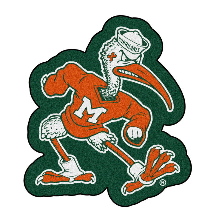 University of Miami Mascot Mat - "Sebastian the Ibis" Logo