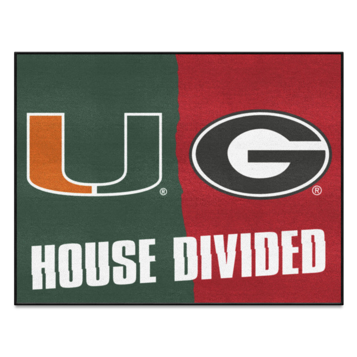 33.75" x 42.5" University of Miami / Georgia House Divided Rectangle Mat