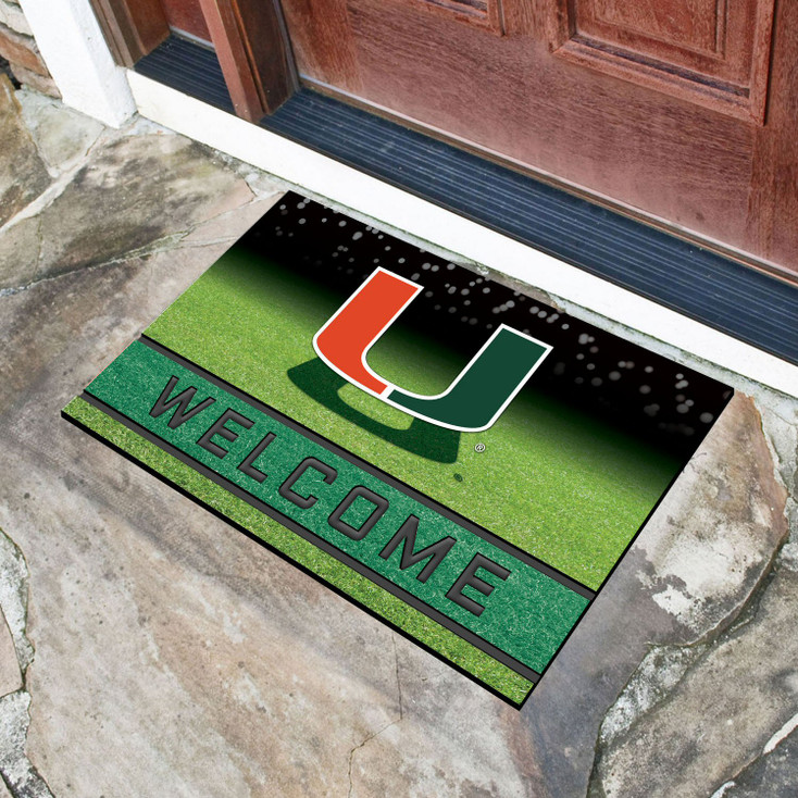 18" x 30" University of Miami Crumb Rubber Door Mat