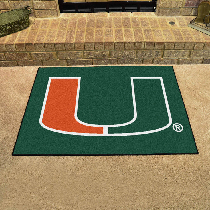 33.75" x 42.5" University of Miami All Star Green Rectangle Mat