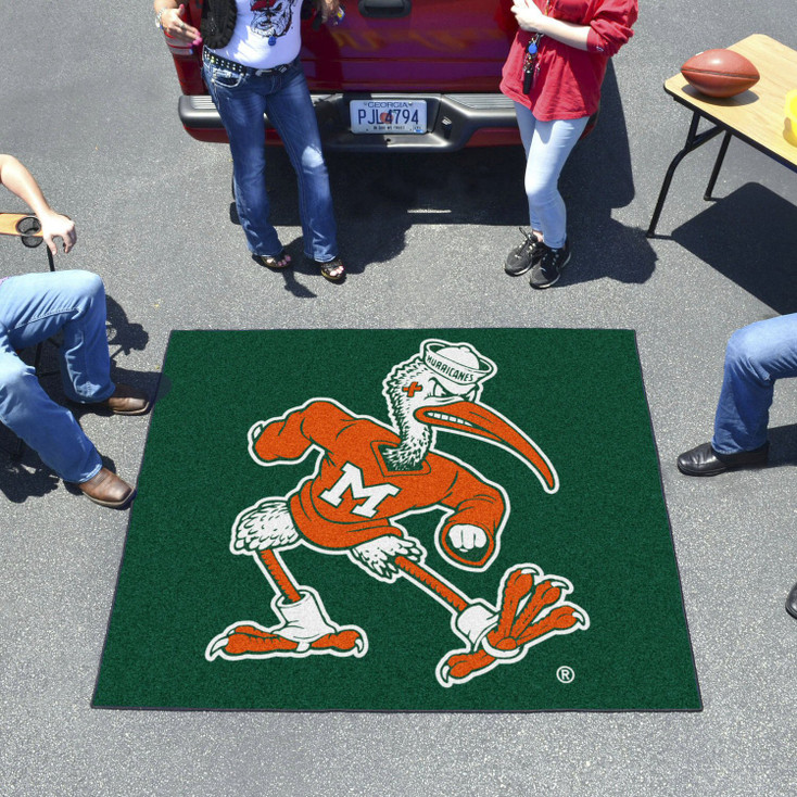 59.5" x 71" University of Miami Black Tailgater Mat