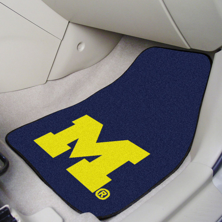 University of Michigan Blue Carpet Car Mat, Set of 2