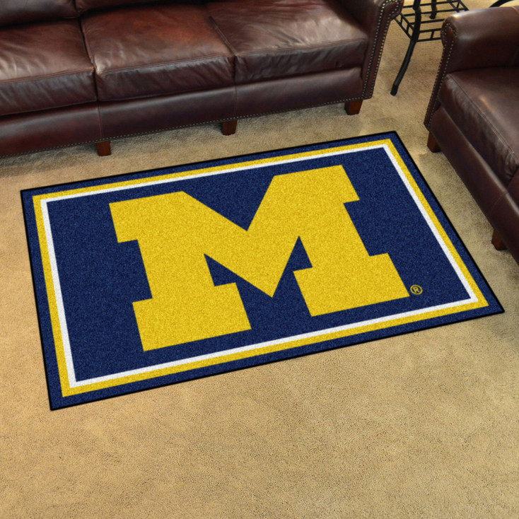 4' x 6' University of Michigan Blue Rectangle Rug