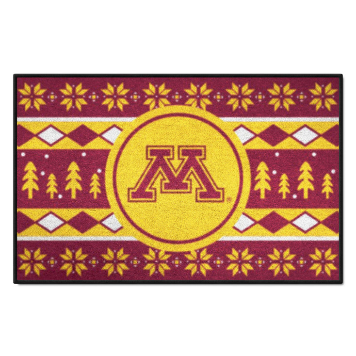 19" x 30" University of Minnesota Holiday Sweater Maroon Rectangle Starter Mat