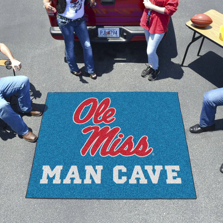 59.5" x 71" University of Mississippi (Ole Miss) Man Cave Tailgater Rectangle Mat
