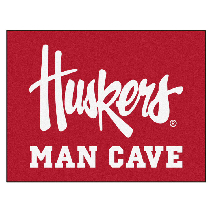 33.75" x 42.5" University of Nebraska Huskers Logo Red Man Cave All-Star Rectangle Mat