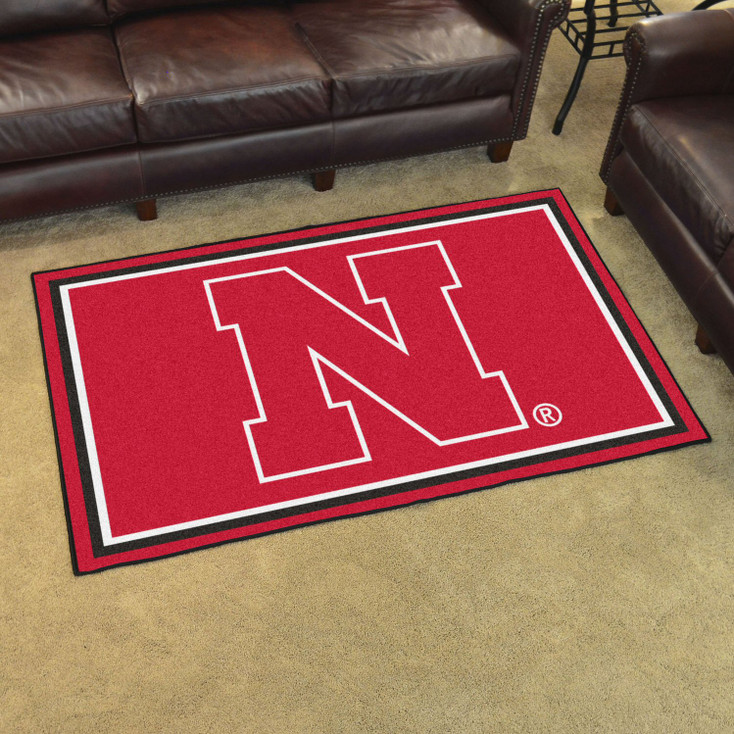 4' x 6' University of Nebraska Red Rectangle Rug