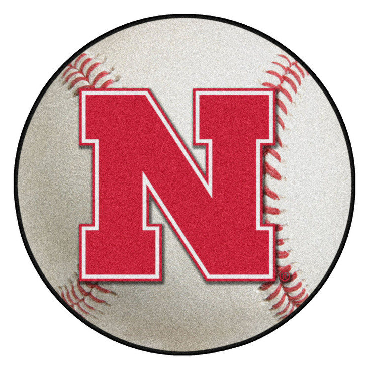 27" University of Nebraska Baseball Style Round Mat