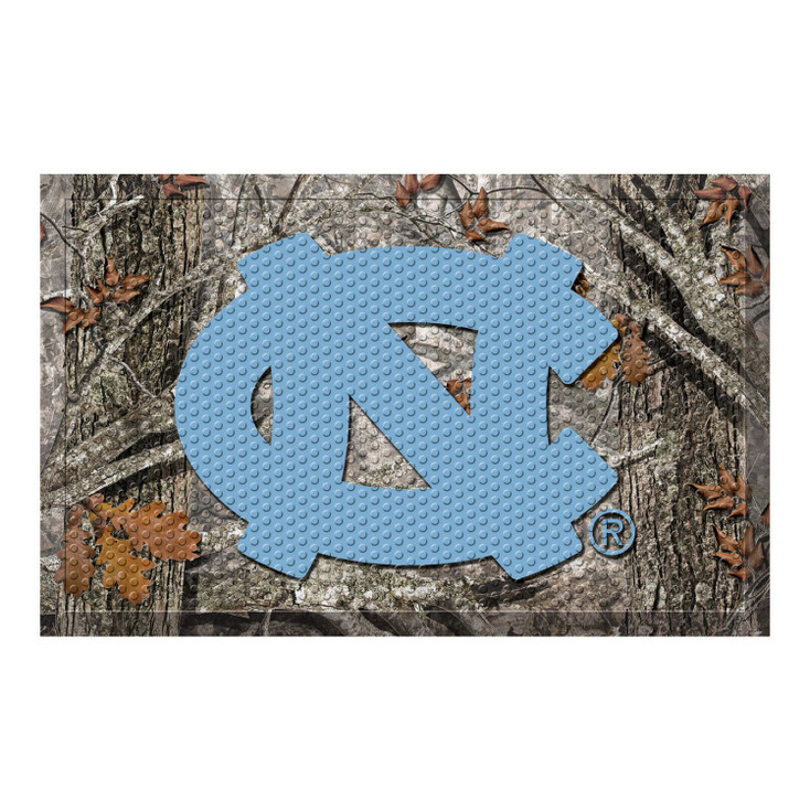 19" x 30" University of North Carolina Rectangle Camo Scraper Mat - "NC" Logo