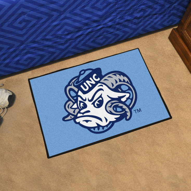 19" x 30" University of North Carolina Ram Logo Blue Rectangle Starter Mat