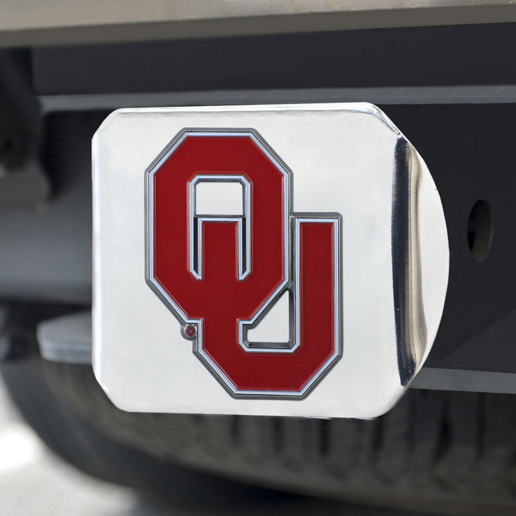 University of Oklahoma Color Hitch Cover - Chrome