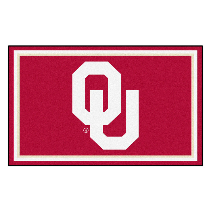 4' x 6' University of Oklahoma OU Logo Red Rectangle Rug