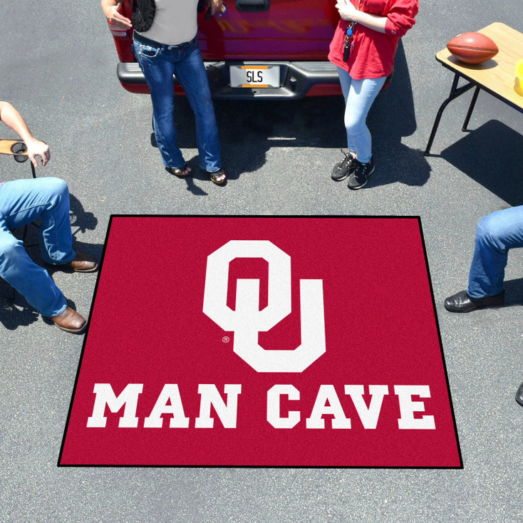 59.5" x 71" University of Oklahoma Man Cave Tailgater Red Rectangle Mat