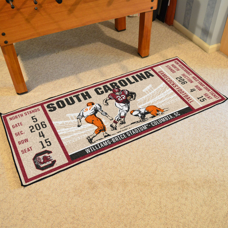 30" x 72" University of South Carolina Ticket Rectangle Runner Mat