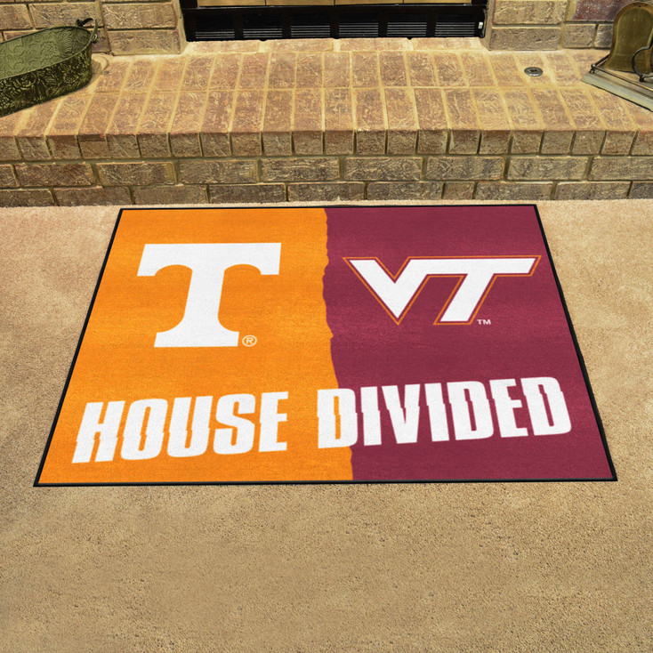 33.75" x 42.5" Tennessee / Virginia Tech House Divided Rectangle Mat