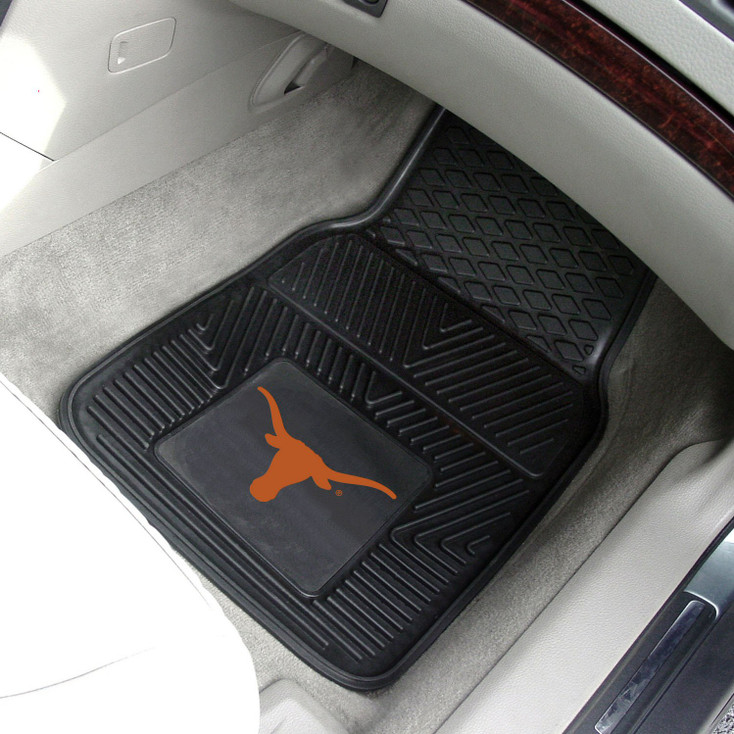 University of Texas Heavy Duty Vinyl Front Black Car Mat, Set of 2