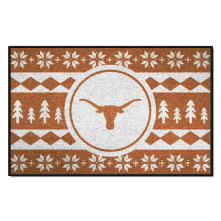 19" x 30" University of Texas Holiday Sweater Orange Rectangle Starter Mat