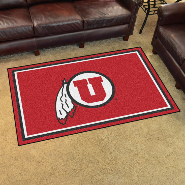 4' x 6' University of Utah Red Rectangle Rug
