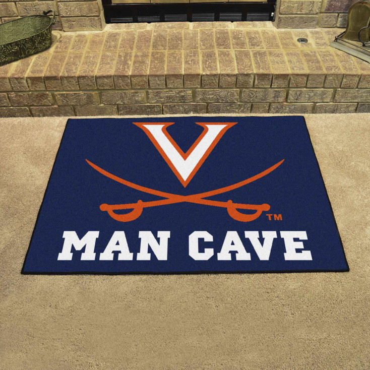 33.75" x 42.5" University of Virginia Man Cave All-Star Navy Blue Rectangle Mat