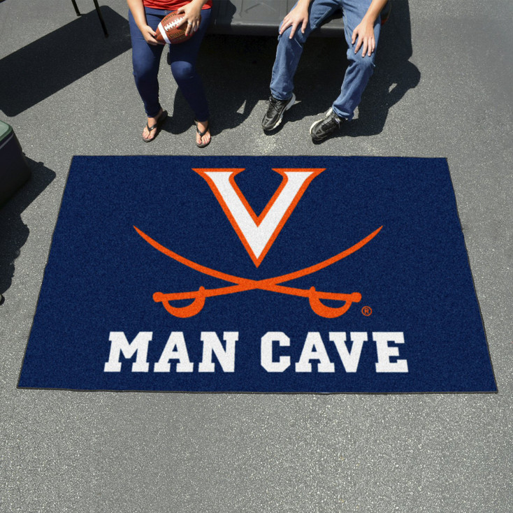 59.5" x 94.5" University of Virginia Man Cave Navy Blue Rectangle Ulti Mat