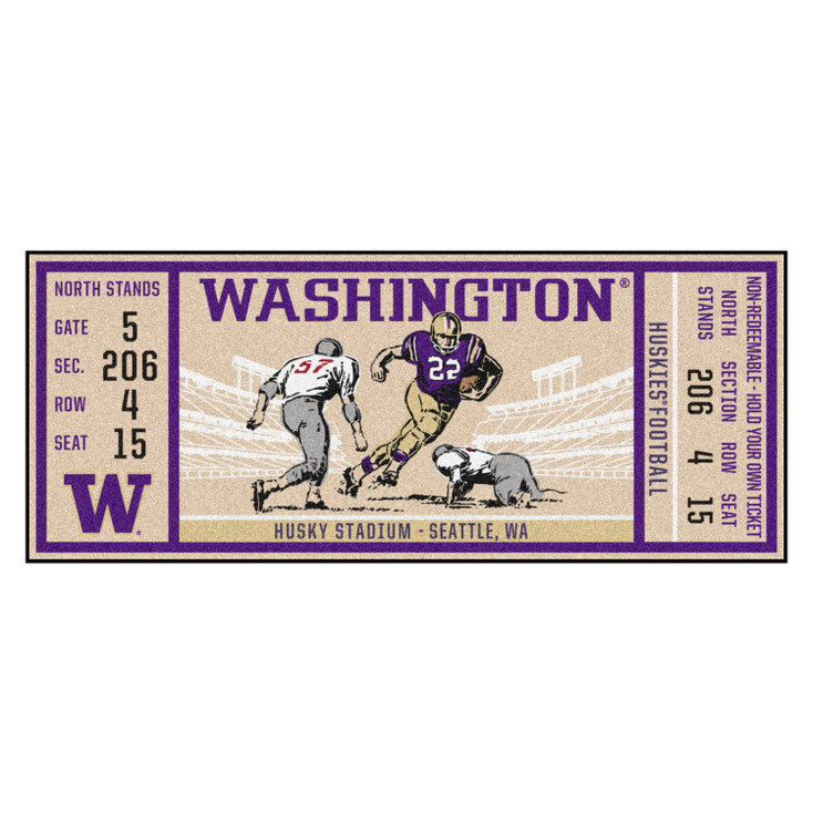 30" x 72" University of Washington Ticket Rectangle Runner Mat