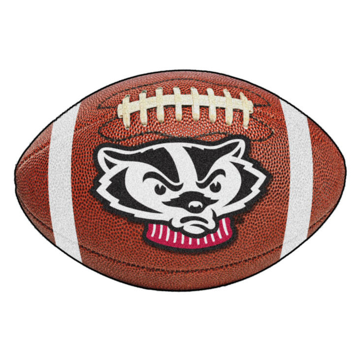 20.5" x 32.5" University of Wisconsin Badgers Football Shape Mat