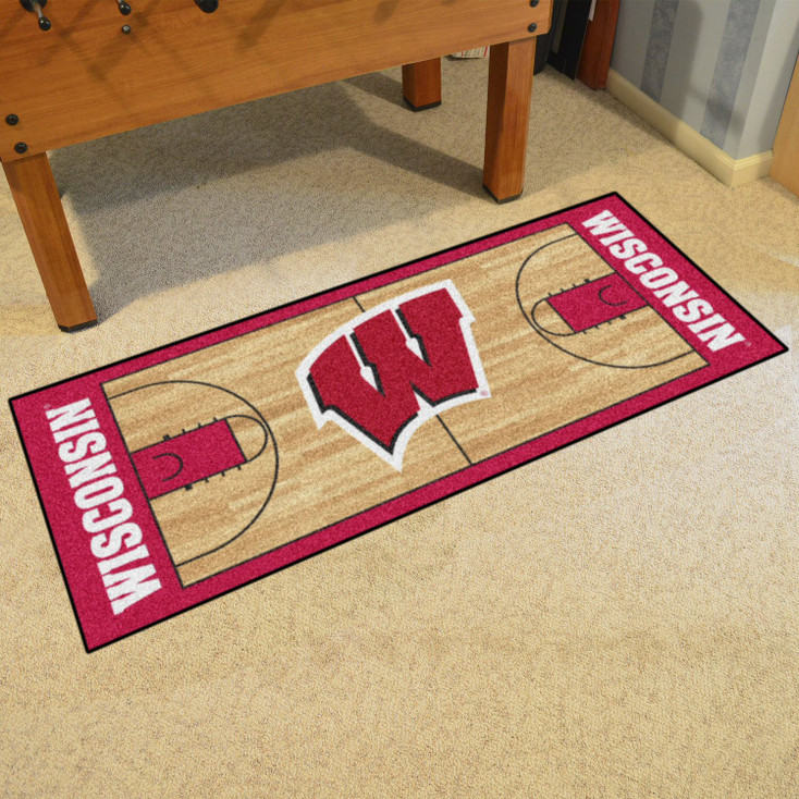 30" x 72" University of Wisconsin NCAA Basketball Rectangle Runner Mat