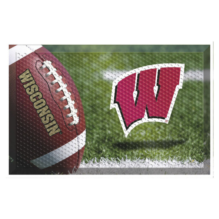 19" x 30" University of Wisconsin Rectangle Scraper Mat - "W" Logo