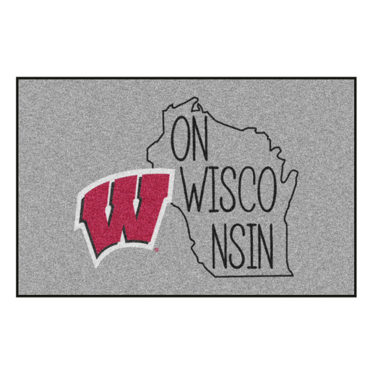 19" x 30" University of Wisconsin Southern Style Gray Rectangle Starter Mat