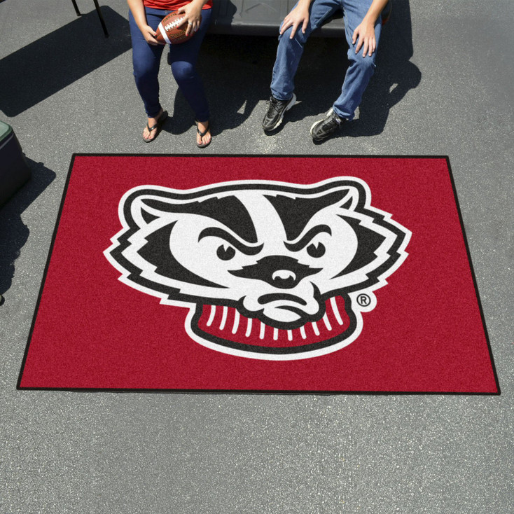 59.5" x 94.5" University of Wisconsin Badgers Red Rectangle Ulti Mat