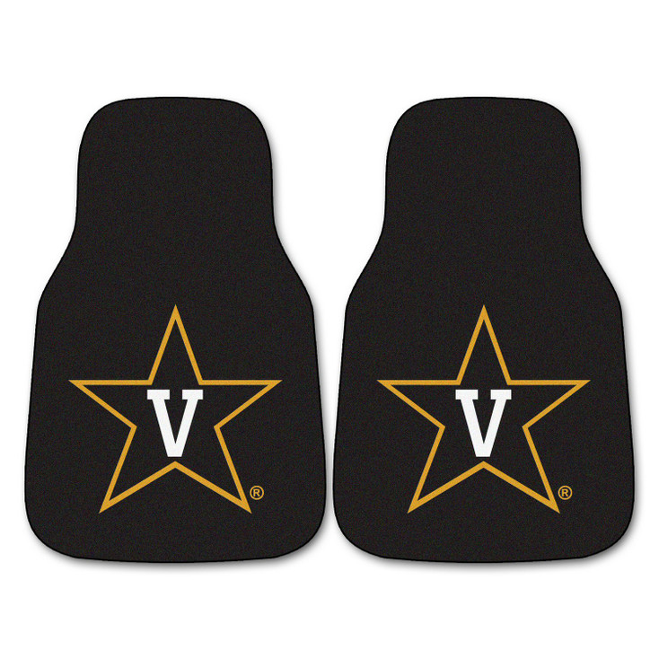 Vanderbilt University Black Carpet Car Mat, Set of 2