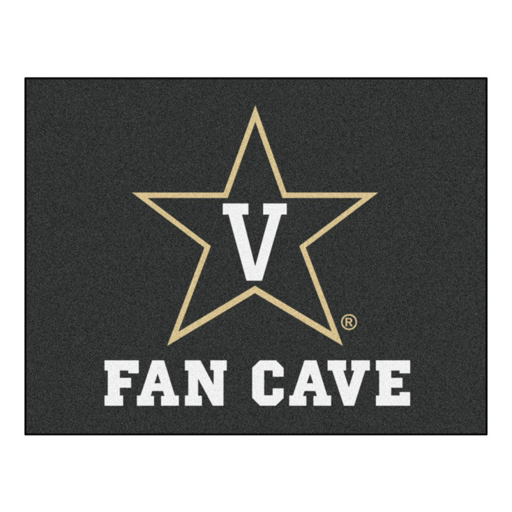 Vanderbilt University Fan Cave All-Star Black Rectangle Mat