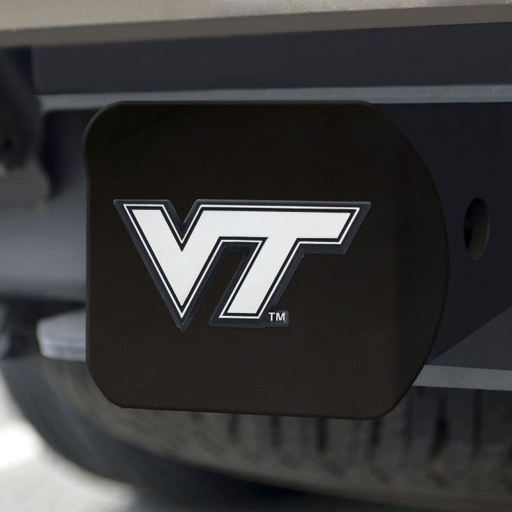 Virginia Tech Hitch Cover - Chrome on Black