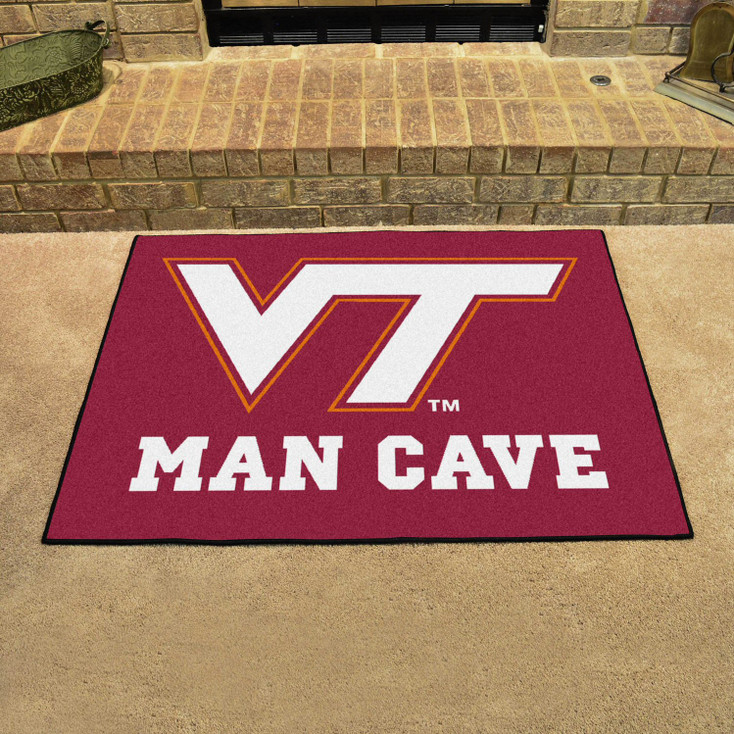 33.75" x 42.5" Virginia Tech Man Cave All-Star Maroon Rectangle Mat
