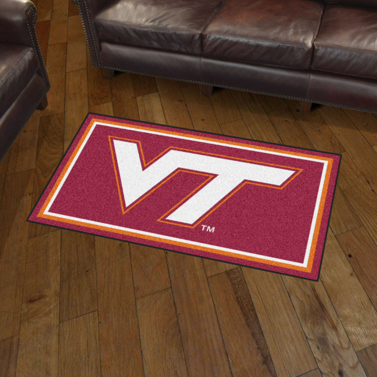 3' x 5' Virginia Tech Maroon Rectangle Rug