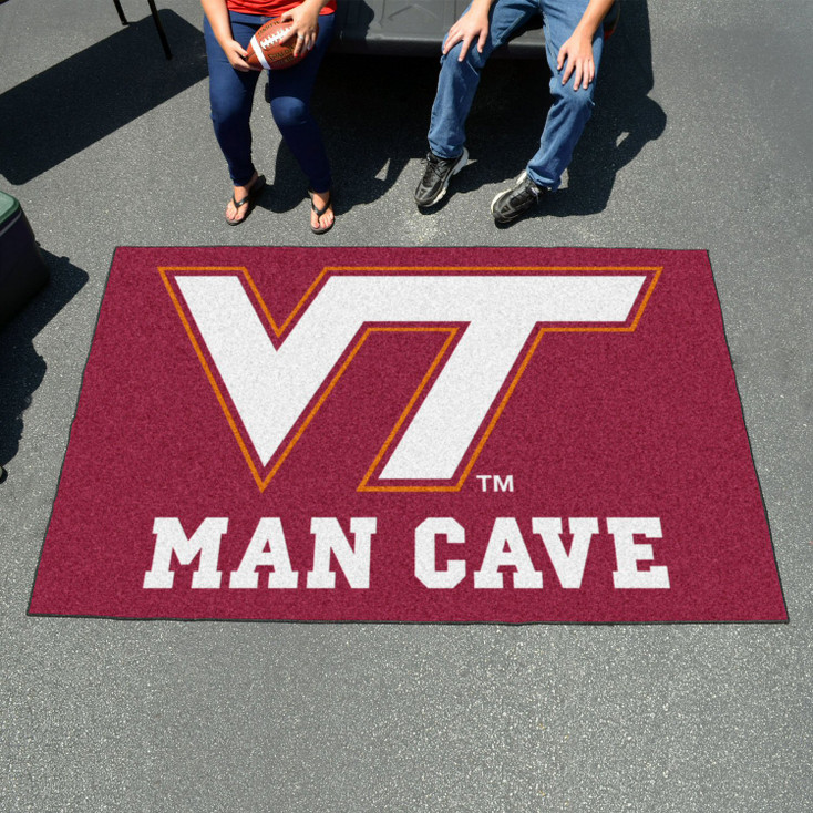 59.5" x 94.5" Virginia Tech Man Cave Maroon Rectangle Ulti Mat