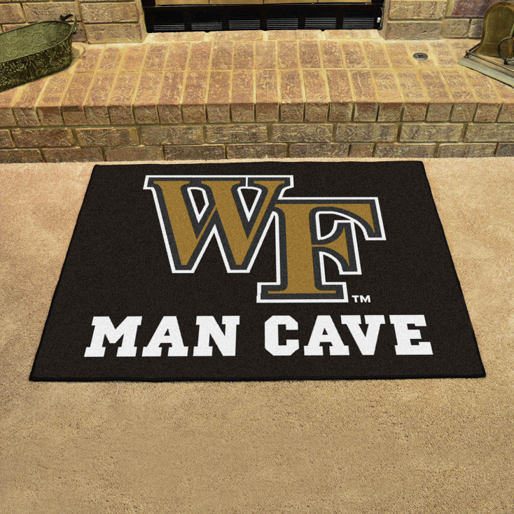 33.75" x 42.5" Wake Forest University Man Cave All-Star Black Rectangle Mat