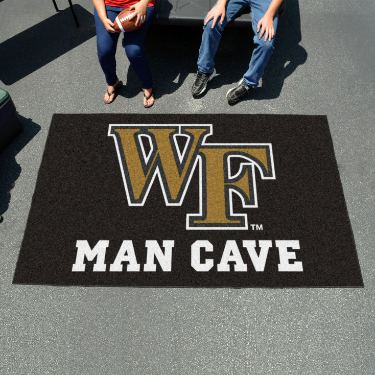 59.5" x 94.5" Wake Forest University Man Cave Black Rectangle Ulti Mat