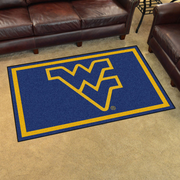 4' x 6' West Virginia University Navy Blue Rectangle Rug