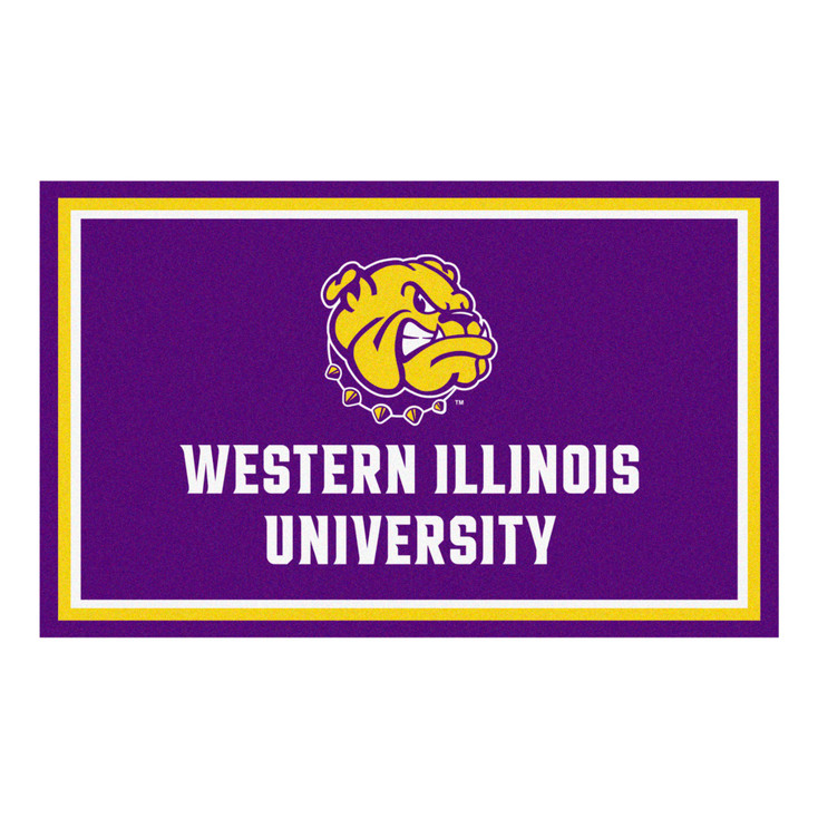 4' x 6' Western Illinois University Black Rectangle Rug