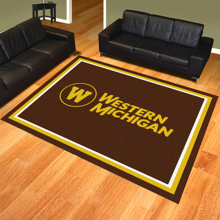 8' x 10' Western Michigan University Brown Rectangle Rug