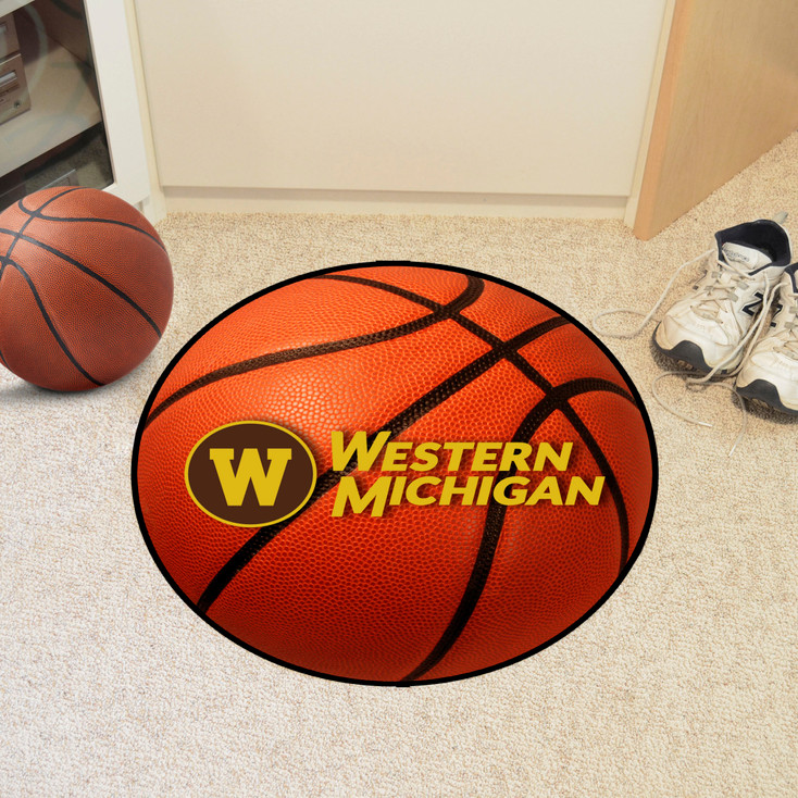 27" Western Michigan University Basketball Style Round Mat