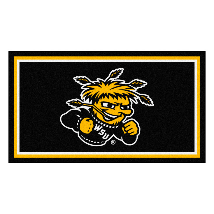 3' x 5' Wichita State University Black Rectangle Rug