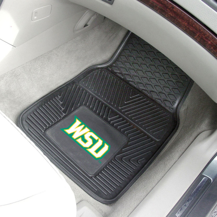 Wright State University Heavy Duty Vinyl Front Black Car Mat, Set of 2